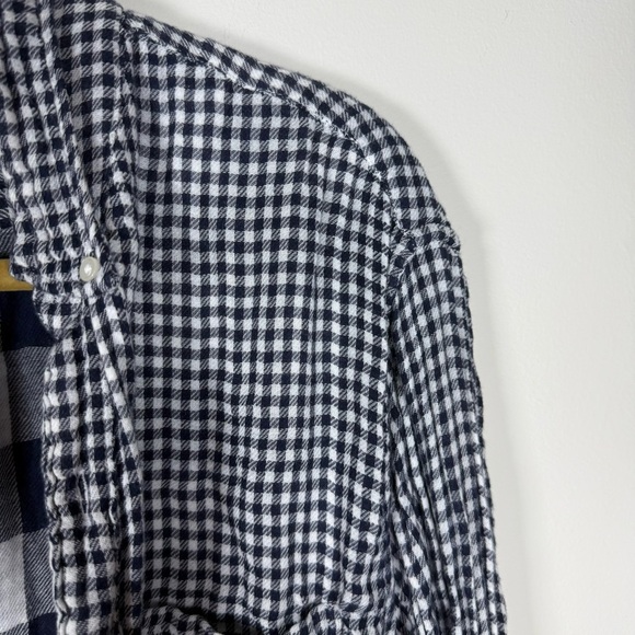 J. Crew Navy and White Gingham Shirt - Picture 2 of 9